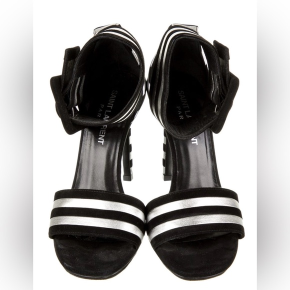 Saint Laurent Black and Silver Heels - Picture 3 of 5